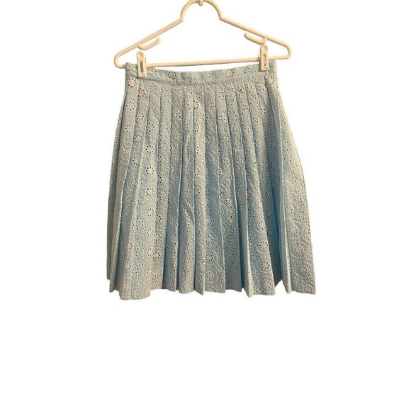 Brooks Brothers Dresses & Skirts - Brooks Brothers Eyelet Pleated Lined Skirt 100% Cotton Size 4, UK 10 EUC